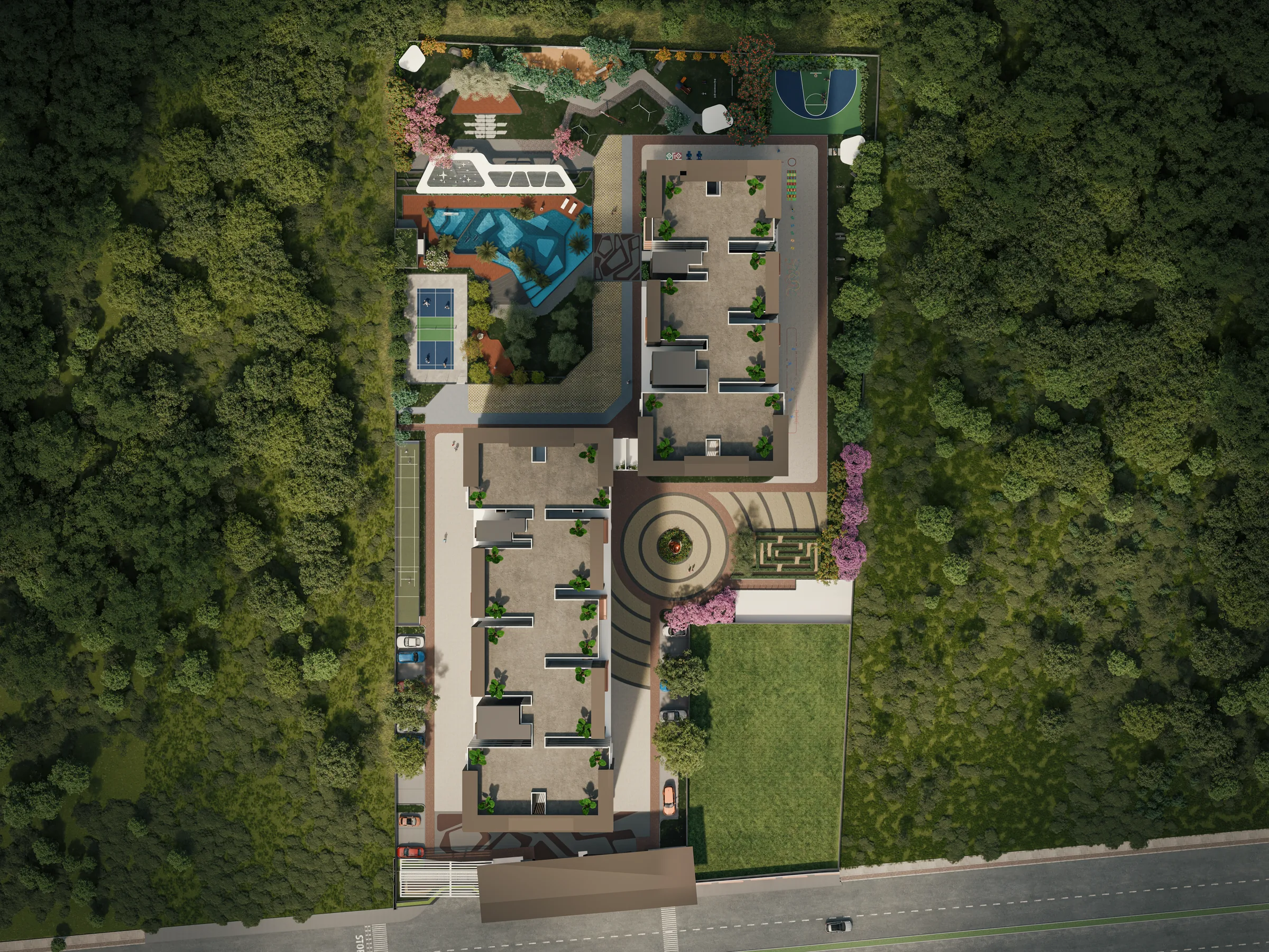 Sanjeevini Heliconia masterplan with numbered location markers