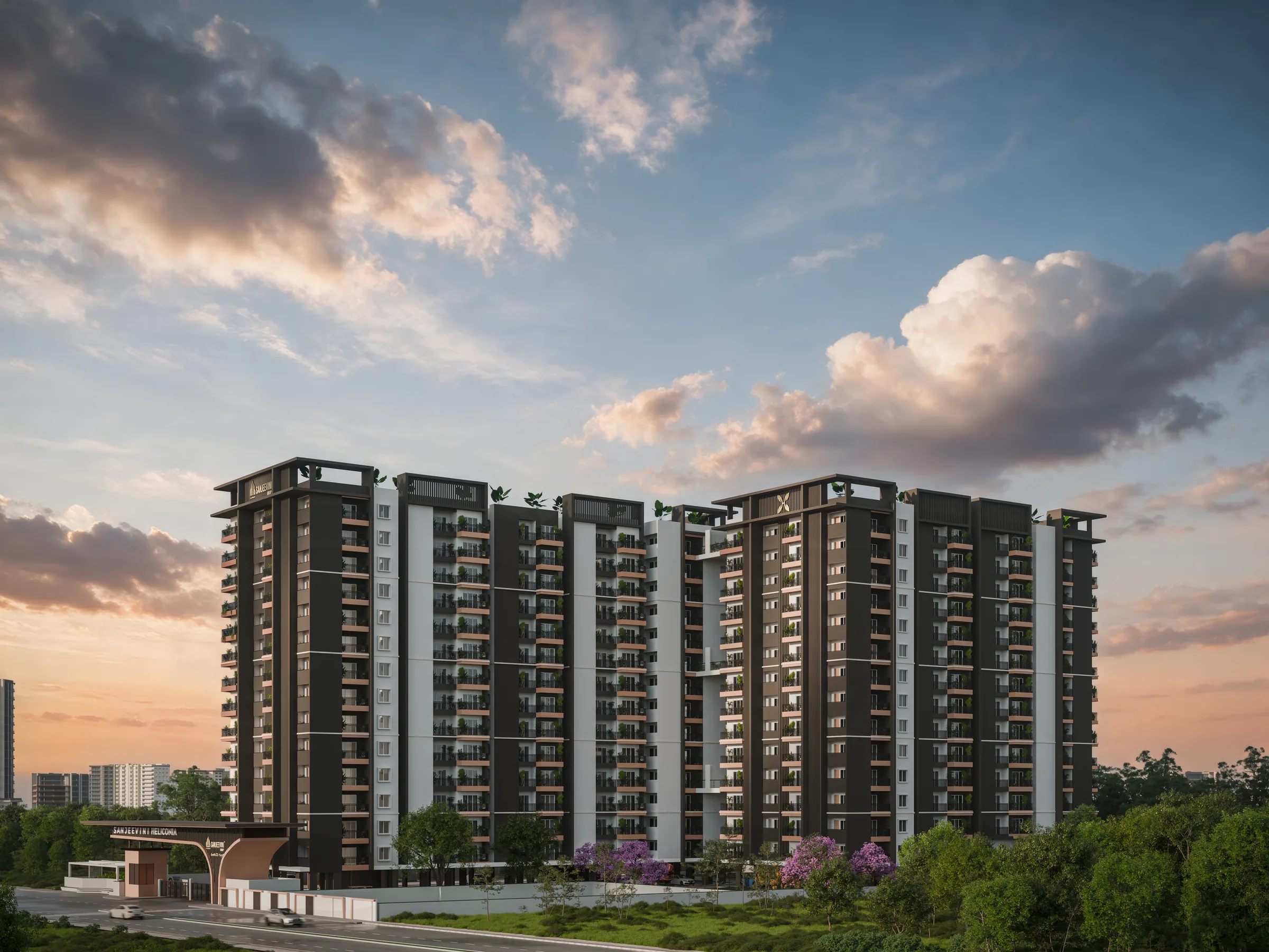 Architectural elevation of Sanjeevini Heliconia